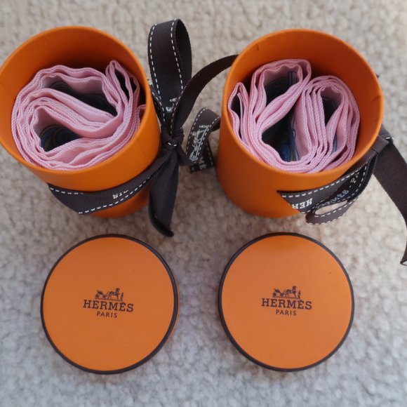 HERMES TWILLY 'BRIDE DE COUR' ROSE PALE (PINK) SET - BOXES (USED) - Picture 5 of 10